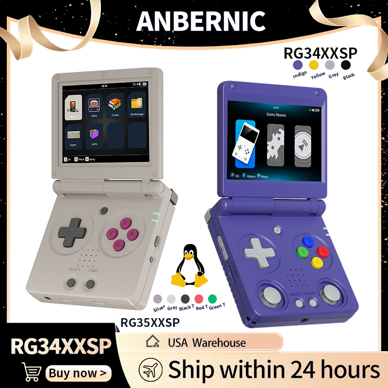 Gaming Console All In One - Anbernic RG34XXSP RG35XXSP Flip Elde Taşınabilir