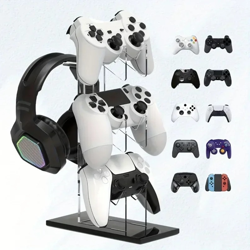 Gaming Console Headset - Gamepad Standı 3 Katmanlı Kulaklık Askısı