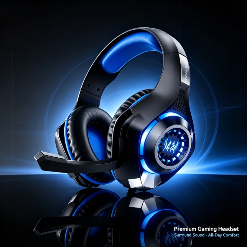 Gaming Console Headset - Mikrofonlu Oyun Kulaklığı RGB LED Kulak