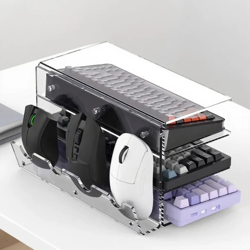 Gaming Console With Keyboard - Klavye Standı 3 Katmanlı Akrilik Depolama