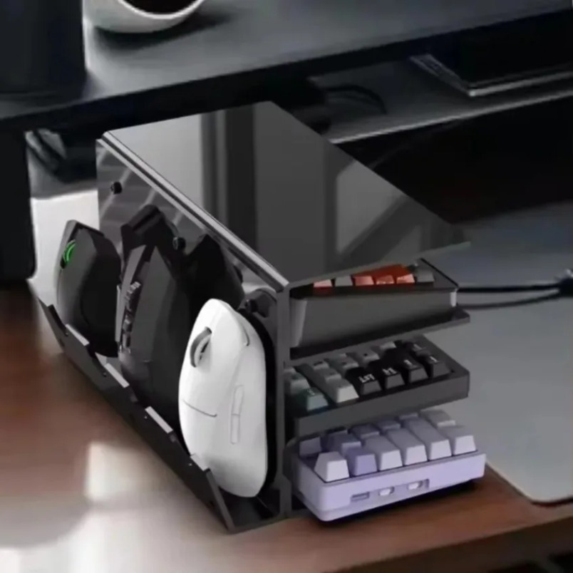 Gaming Console With Keyboard - Klavye Ekran Standı 3 Katmanlı Akrilik