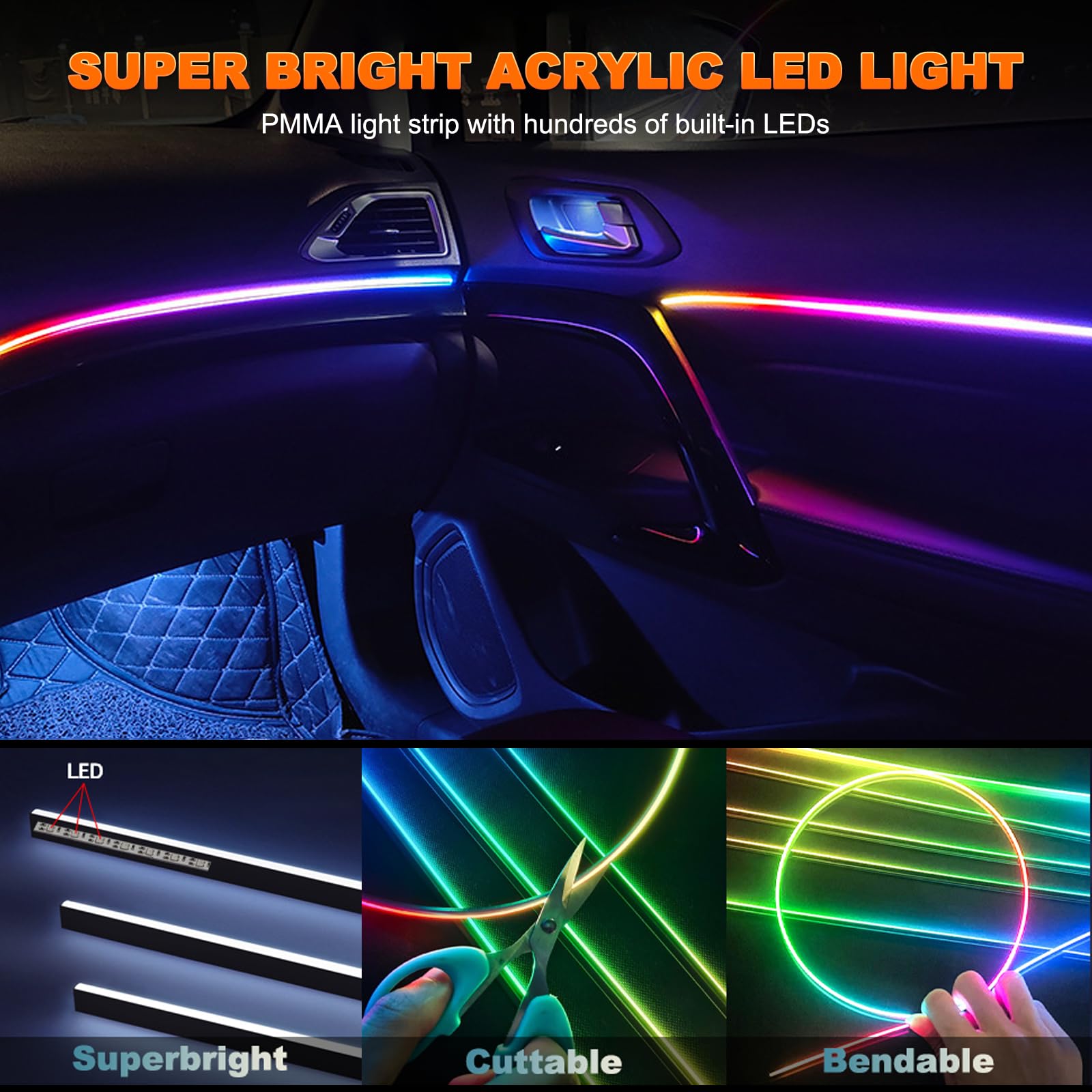 2IN1 dinamik Neon araba ortam  - Led Gaming Light Strip incelemesi ve fiyatı