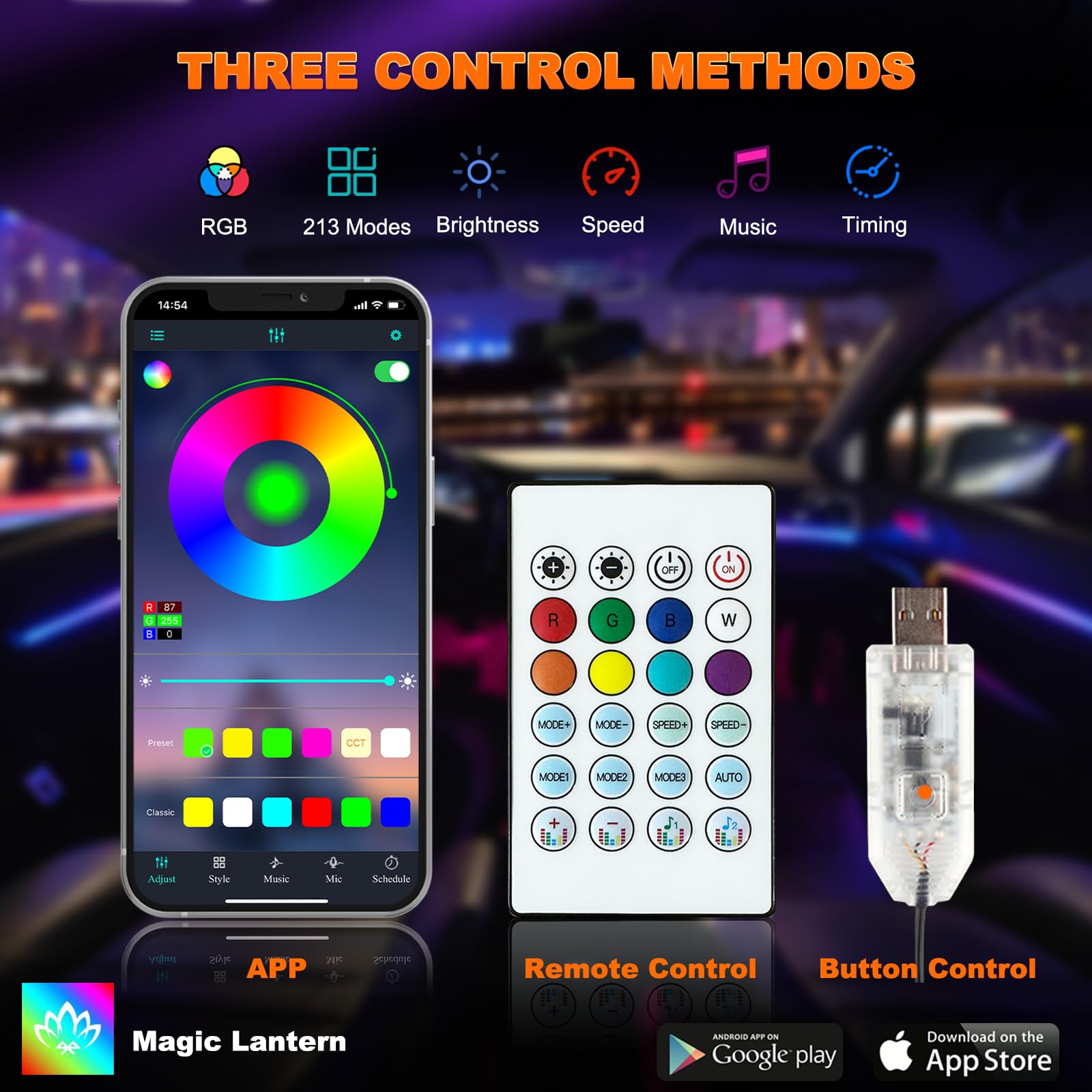 2IN1 dinamik Neon araba ortam  - Led Gaming Light Strip incelemesi ve fiyatı