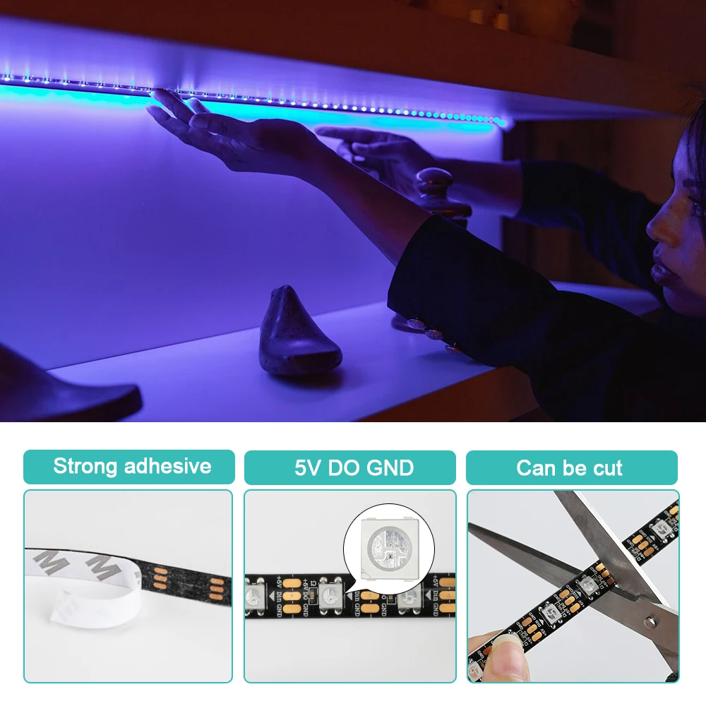 5 V WS2812B Piksel RGB Led Şer - Led Gaming Light Strip incelemesi ve fiyatı